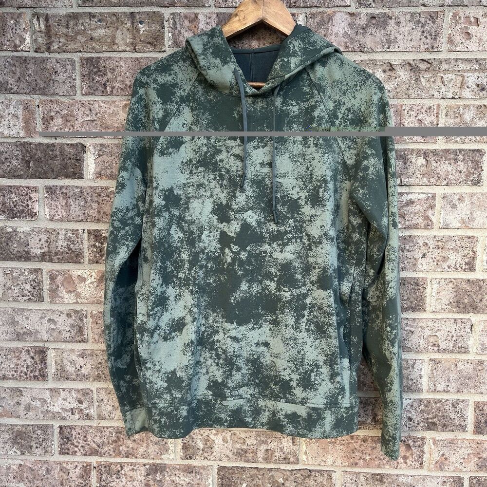lululemon City Sweat Pullover Hoodie Sz M Athletic Sweatshirt Green Camo Tie Dye